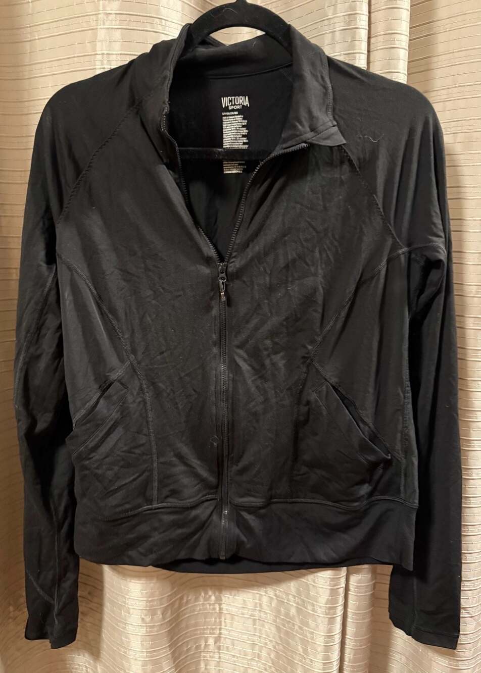 Victoria Sport Black Mesh Back Full Zip Lightweight Activewear Jacket